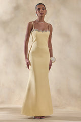Story | Lemon Scalloped Sweetheart-Neck Maxi Dress With Embellished-Detailing