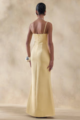 Story | Lemon Scalloped Sweetheart-Neck Maxi Dress With Embellished-Detailing