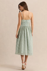 Gloriana | Sage Lace Sweetheart-Neck Midi Dress