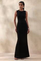 Astrelle | Black High-Neck Maxi Dress