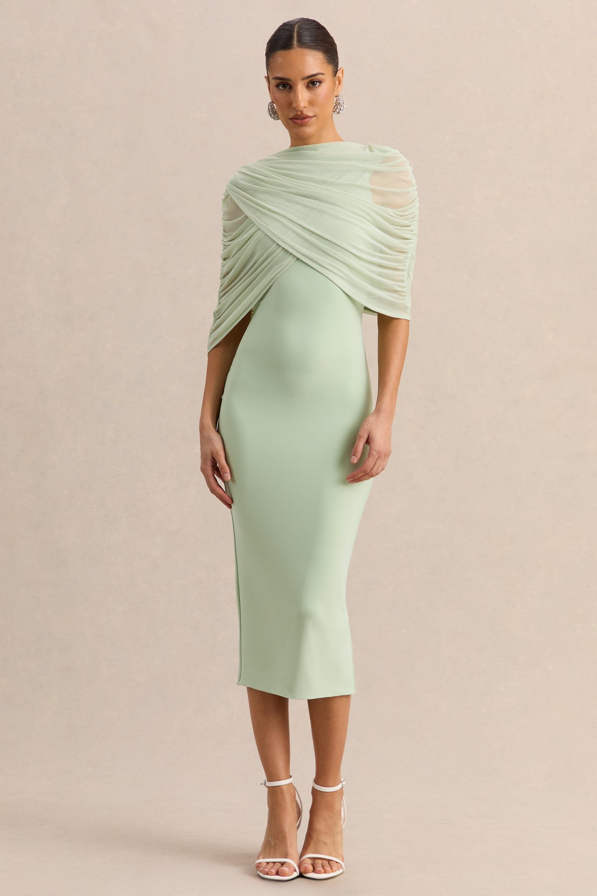 Mirana | Mint High-Neck Midi-Dress