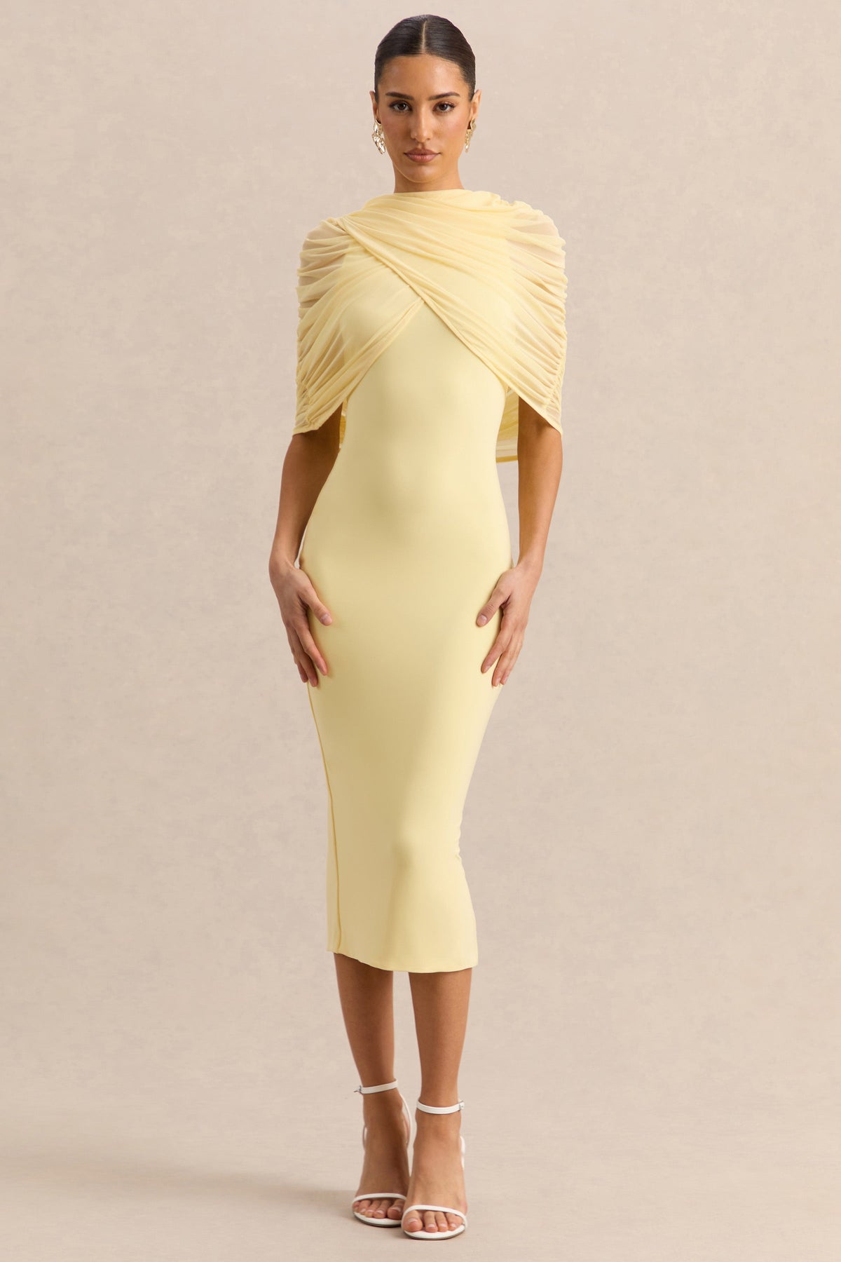 Mirana | Lemon Halter-Neck Midi-Dress
