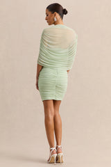 Merisse | Mint Bandeau Mini-Dress With Ruched-Detailing
