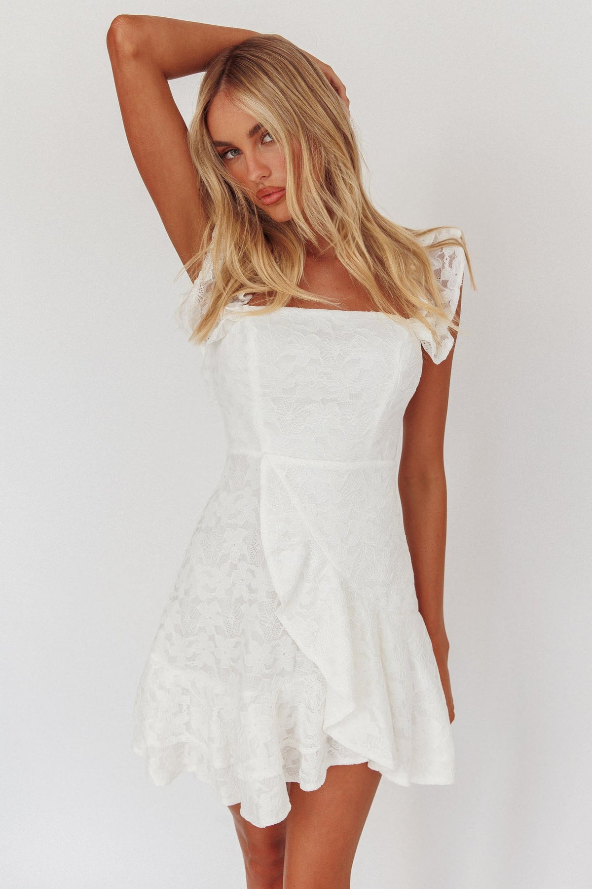 Verona Off-Shoulder Ruffle Mini Dress White Main image