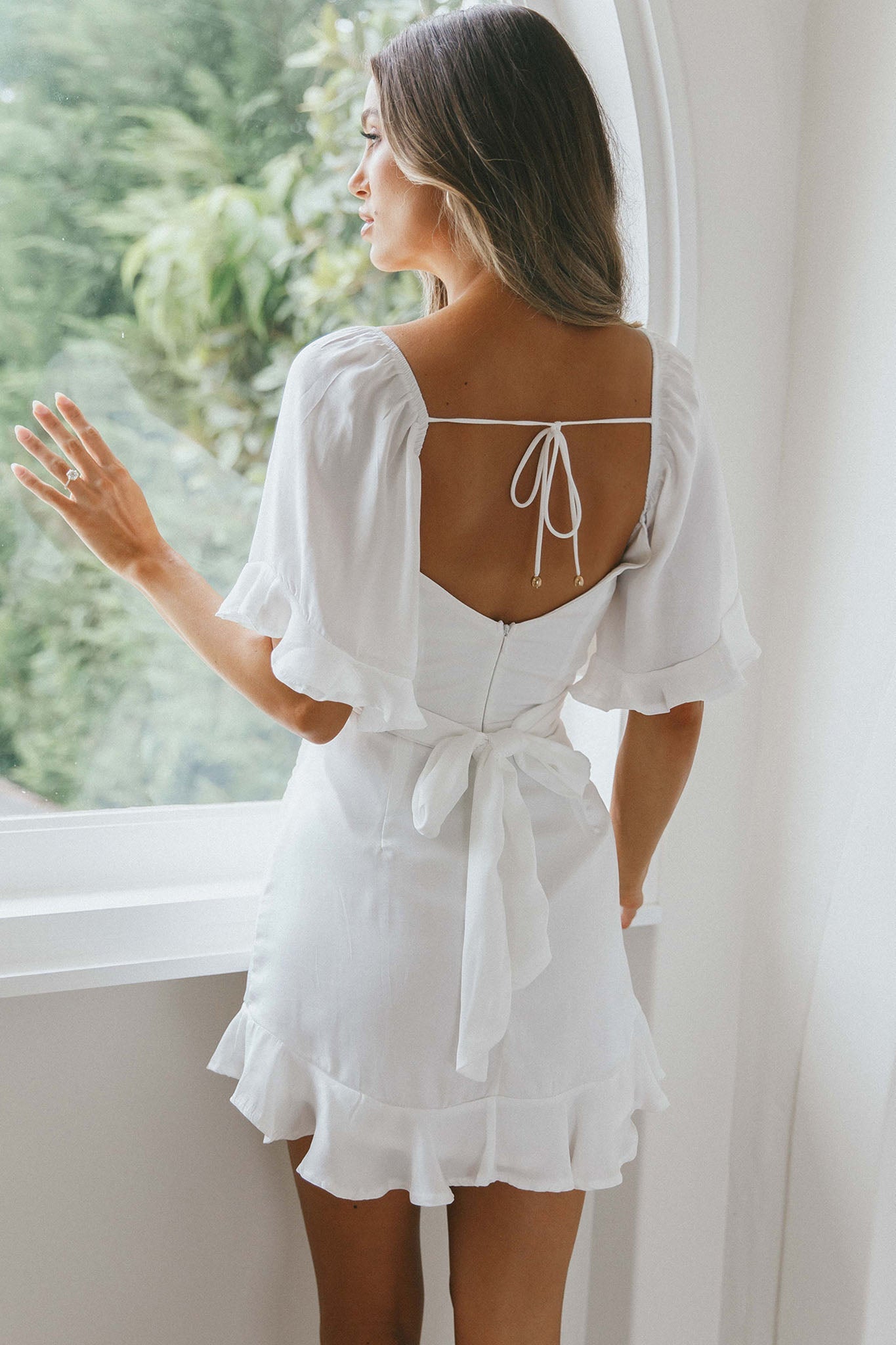 Hand In Mine Ruffle Hem Dress White Secondary image