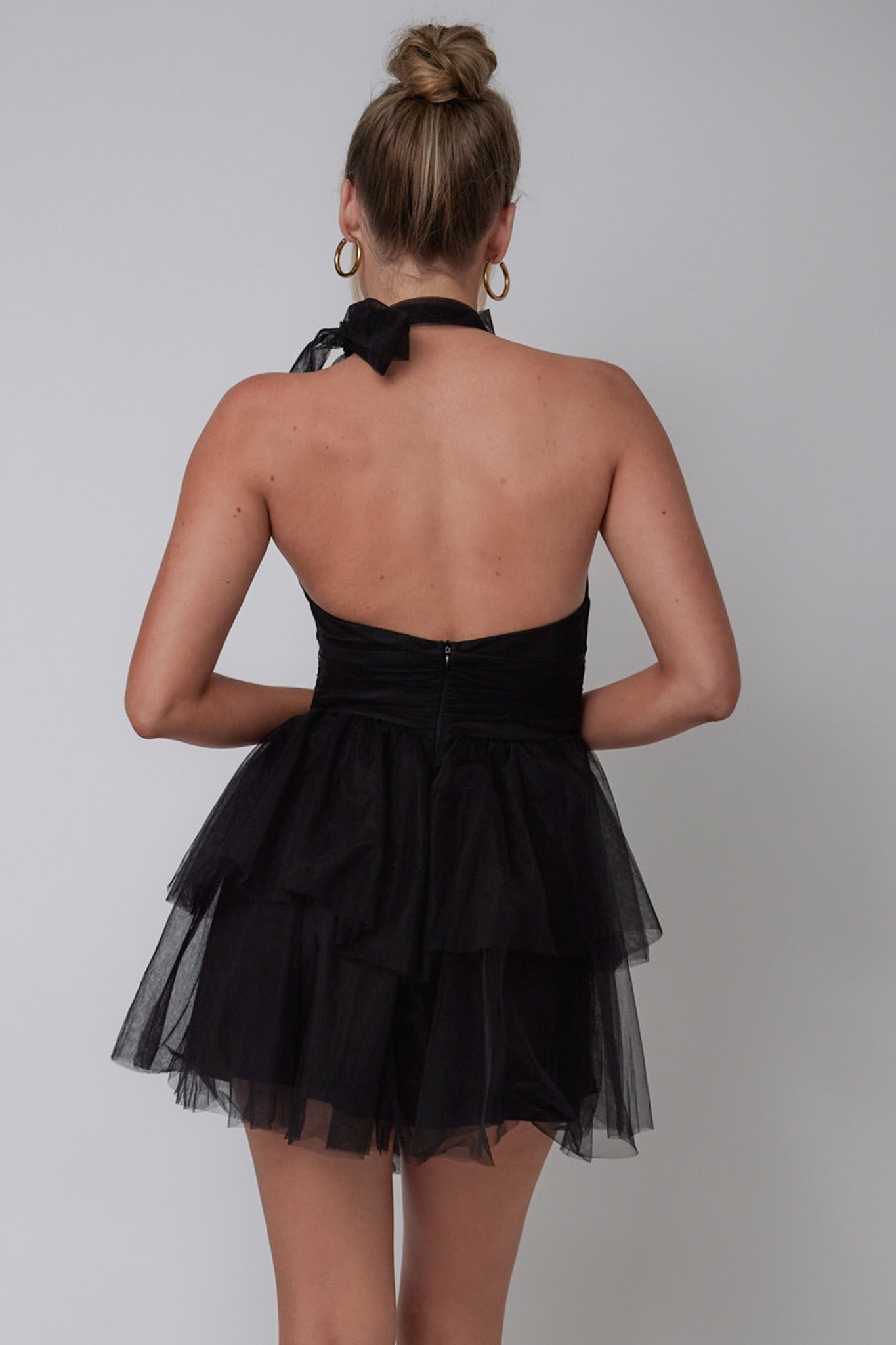 Andria Halterneck Tulle Mini Dress Black Secondary image