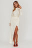 Loveland Long Sleeve Cowl Back Maxi Dress Beige