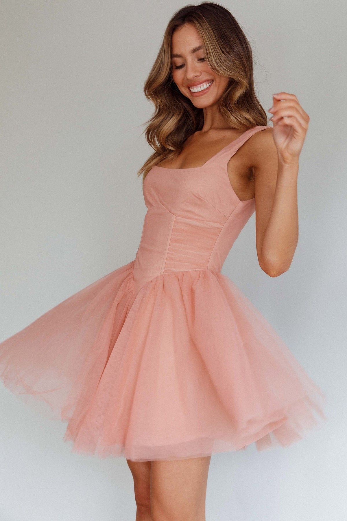 La Ballerine Layered Mesh Mini Dress Lipstick Main image