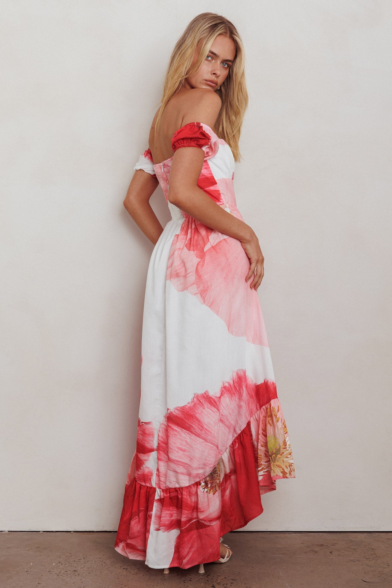 Sunday Mornings Ruched Bust Maxi Dress Floral Blush Secondary image