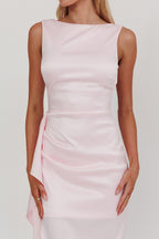 Kamillia Boat Neck Split Maxi Dress Ice Pink