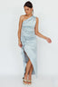 Kamillia One-Shoulder Split Midi Dress Pistachio