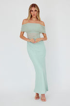 Lorely Off-Shoulder Midi Dress Sage