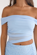 Lorely Off-Shoulder Lace Maxi Dress Blue