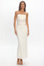 Lorely Cami Strap Mesh Maxi Dress Cream