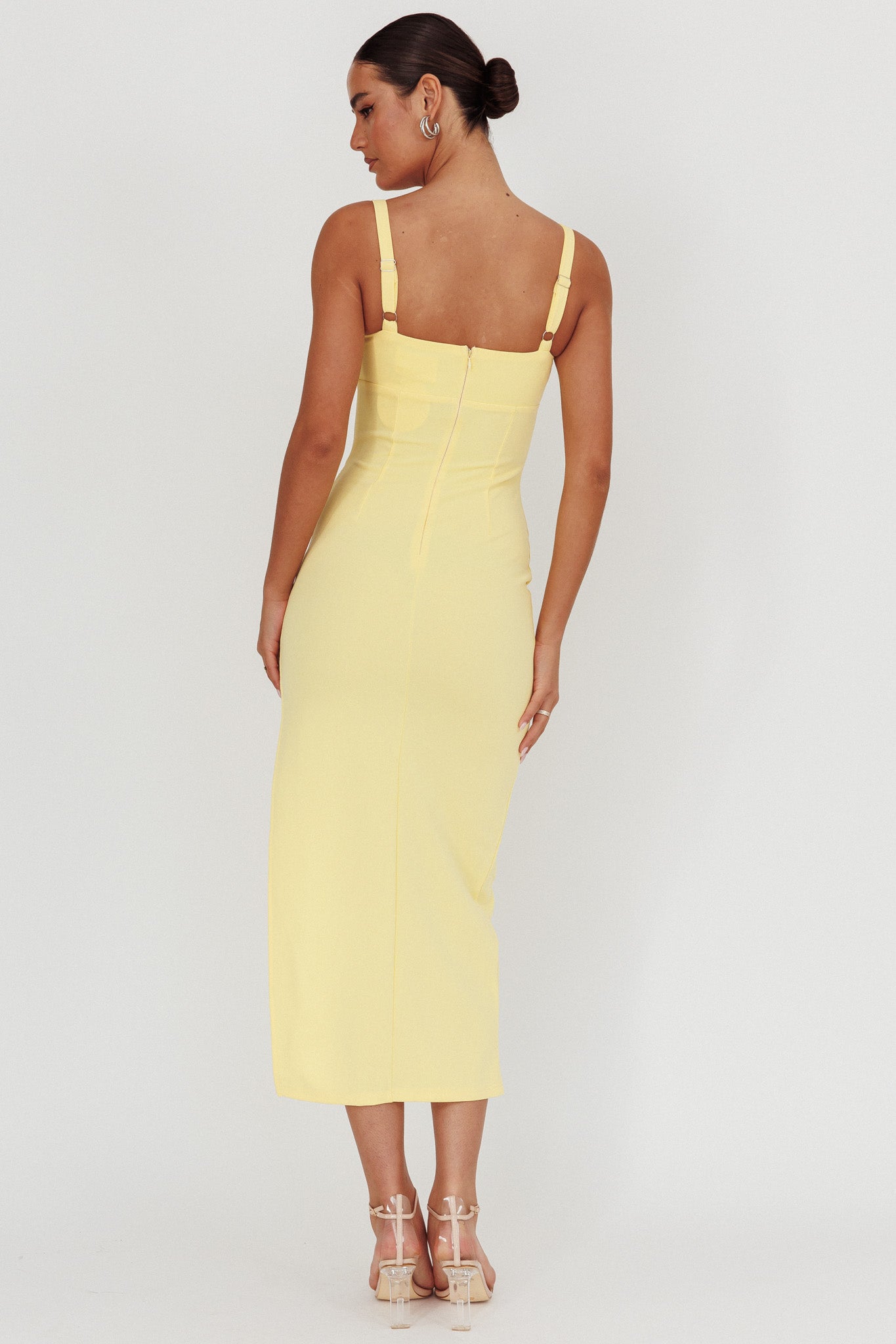 Zenya Split Ruched Maxi Dress Butter Secondary image