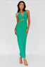 Giulia Cut-out Ribbed Halterneck Midi Dress Green