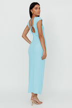 Elenice Cap Sleeve Cut-Out Midi Dress Blue