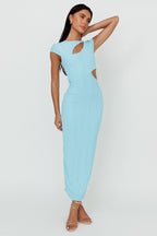 Elenice Cap Sleeve Cut-Out Midi Dress Blue