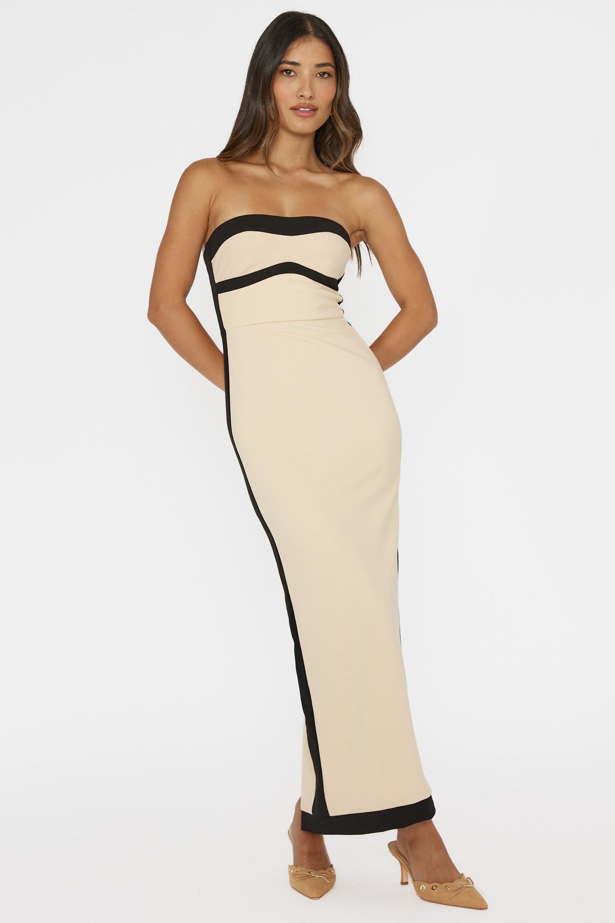 Tenika Strapless Bodycon Maxi Dress Nude Main image