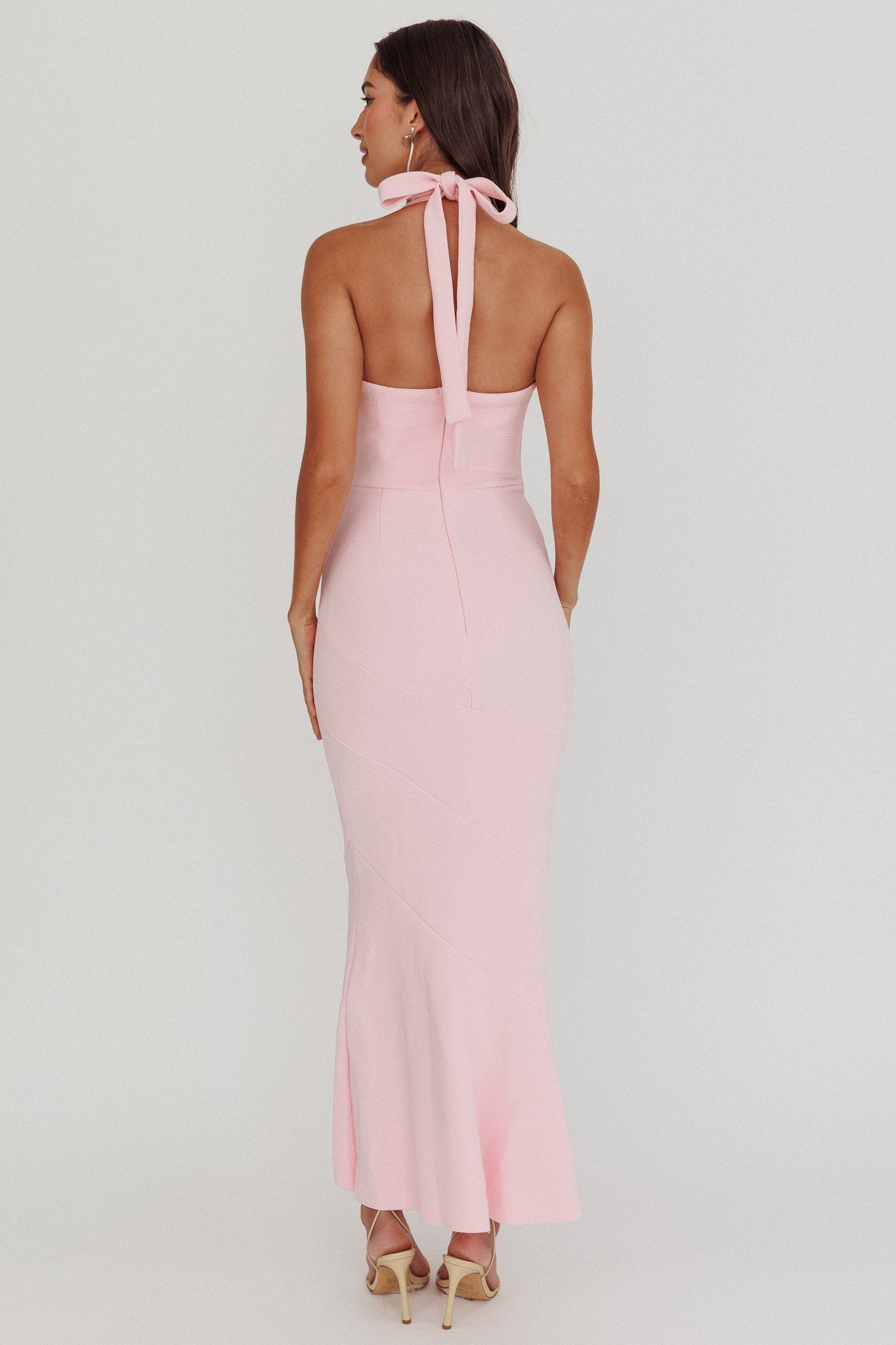 Fire Of Stars Halterneck Midi Dress Pink Secondary image