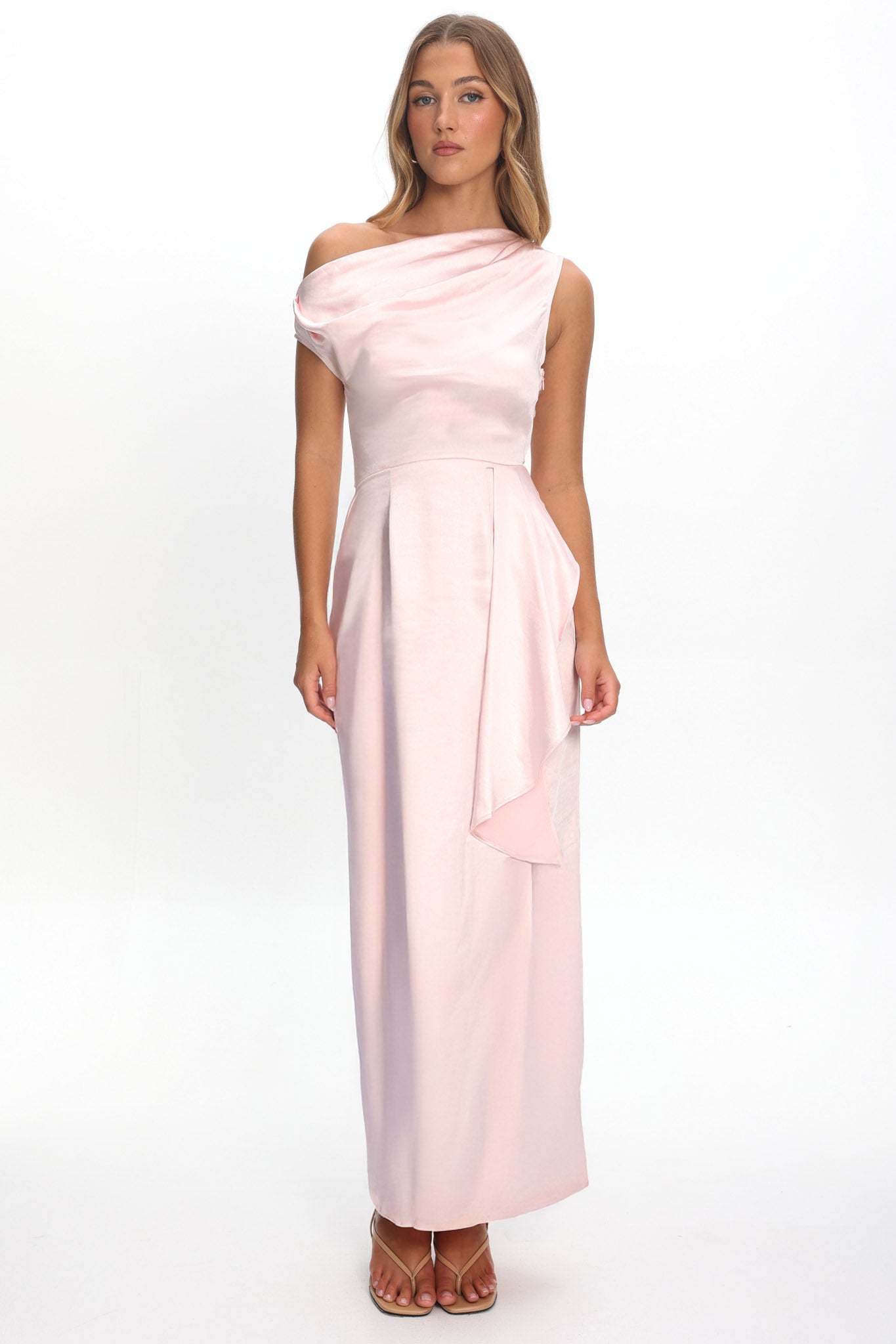 Tova Draped One-Shoulder Maxi Dress Pink Secondary image