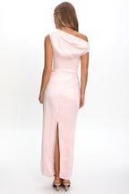 Tova Draped One-Shoulder Maxi Dress Pink