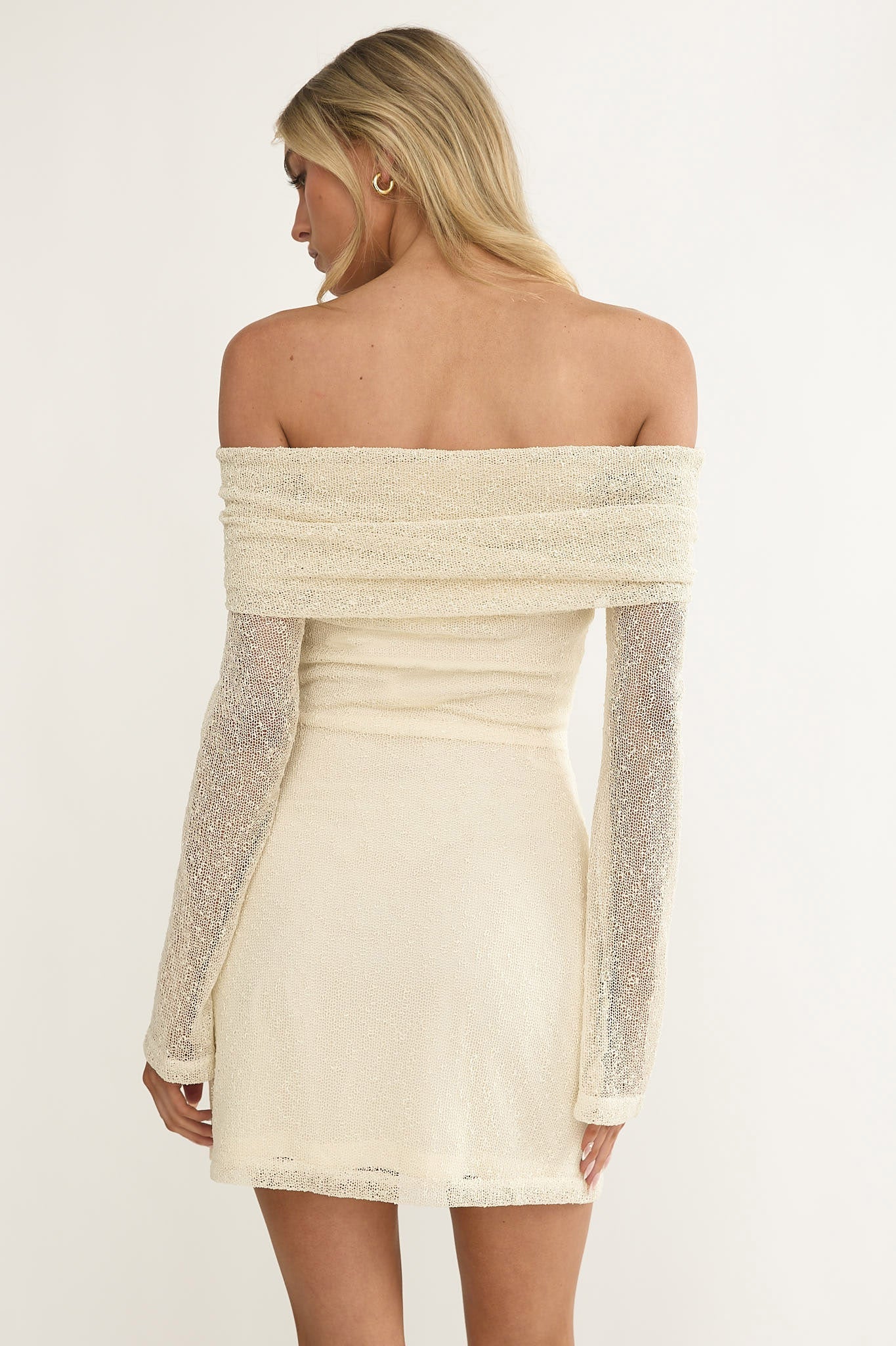 Alivya Off-Shoulder Knit Mini Dress Butter Secondary image