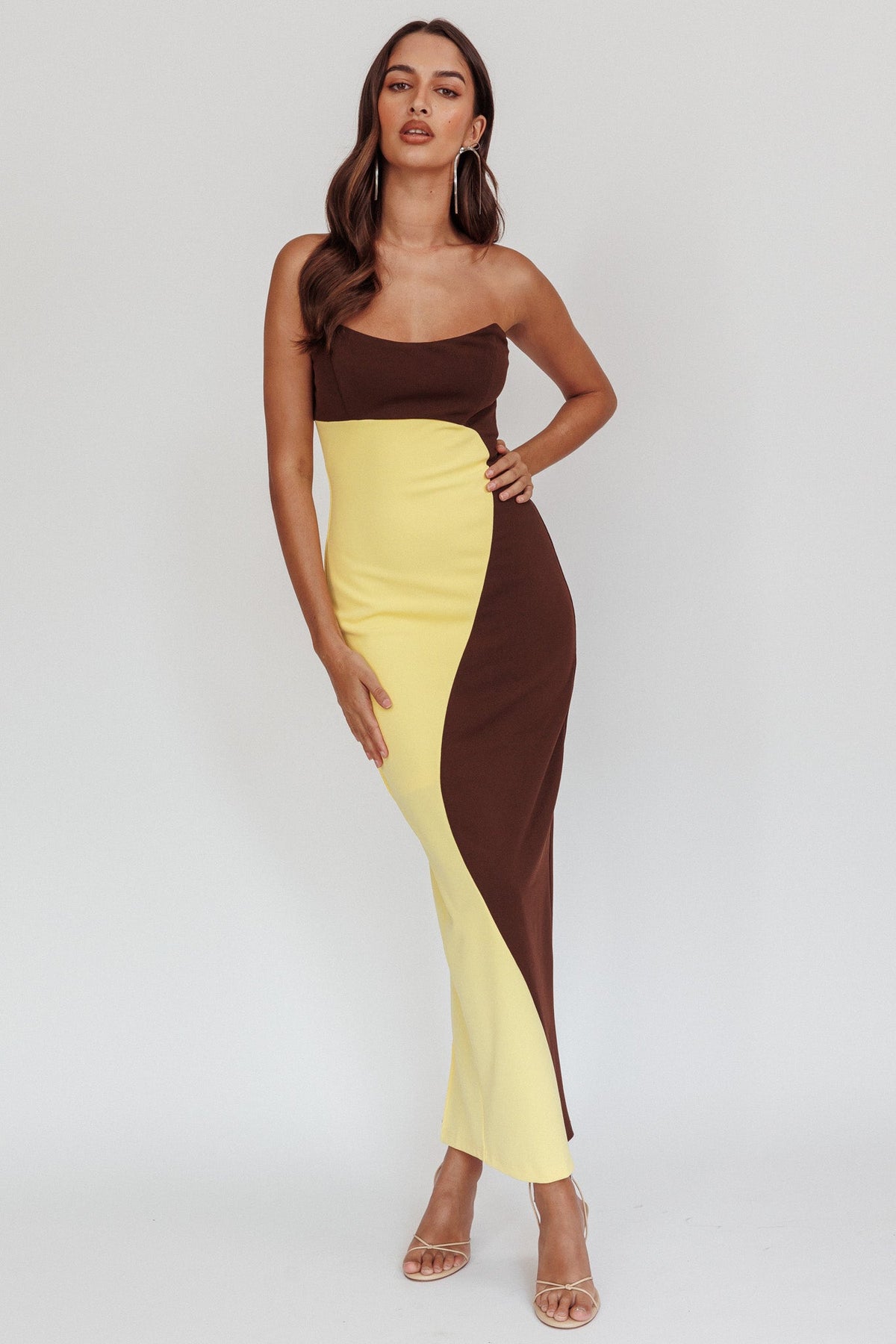 Regent Strapless Maxi Dress Cedar Yellow Main image