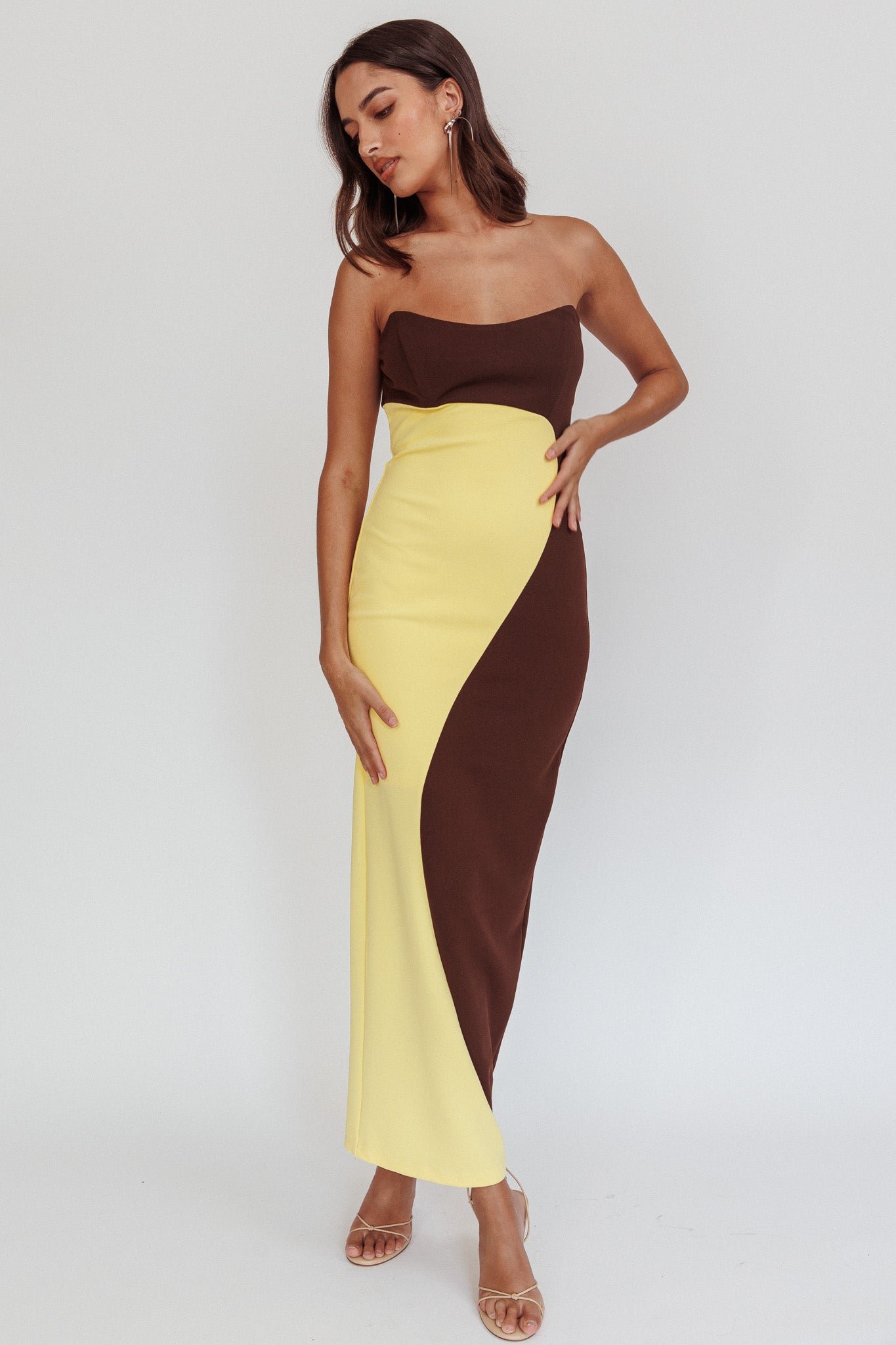 Regent Strapless Maxi Dress Cedar Yellow Secondary image