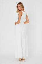 Ibis Pleat Detail Maxi Dress Off White