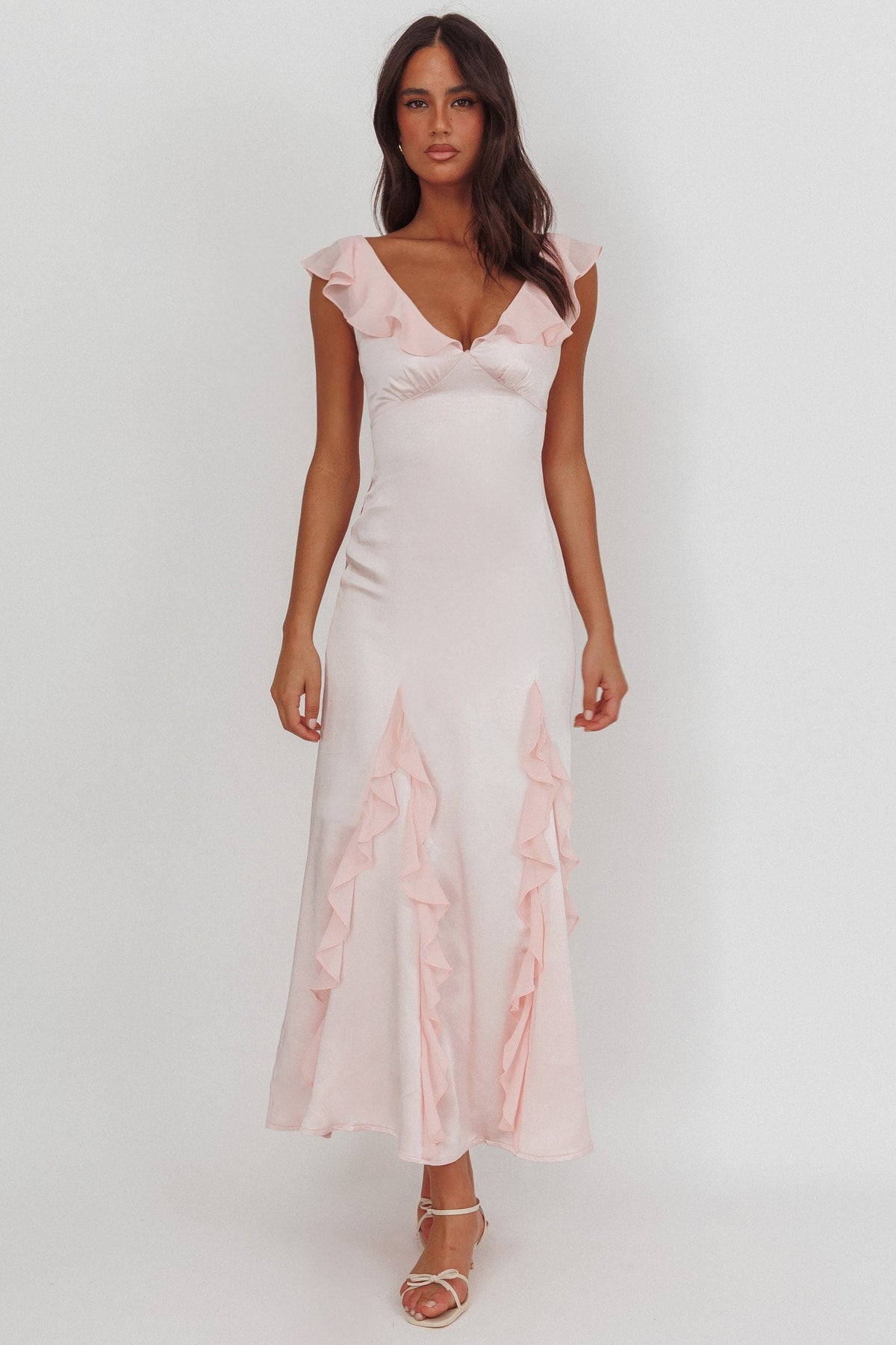 Zerai Ruffle Trimmed Maxi Dress Pink Main image