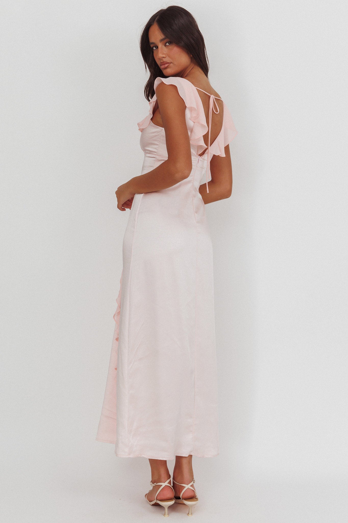 Zerai Ruffle Trimmed Maxi Dress Pink Secondary image