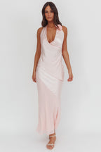 Easy Love Contrast Maxi Skirt Pink