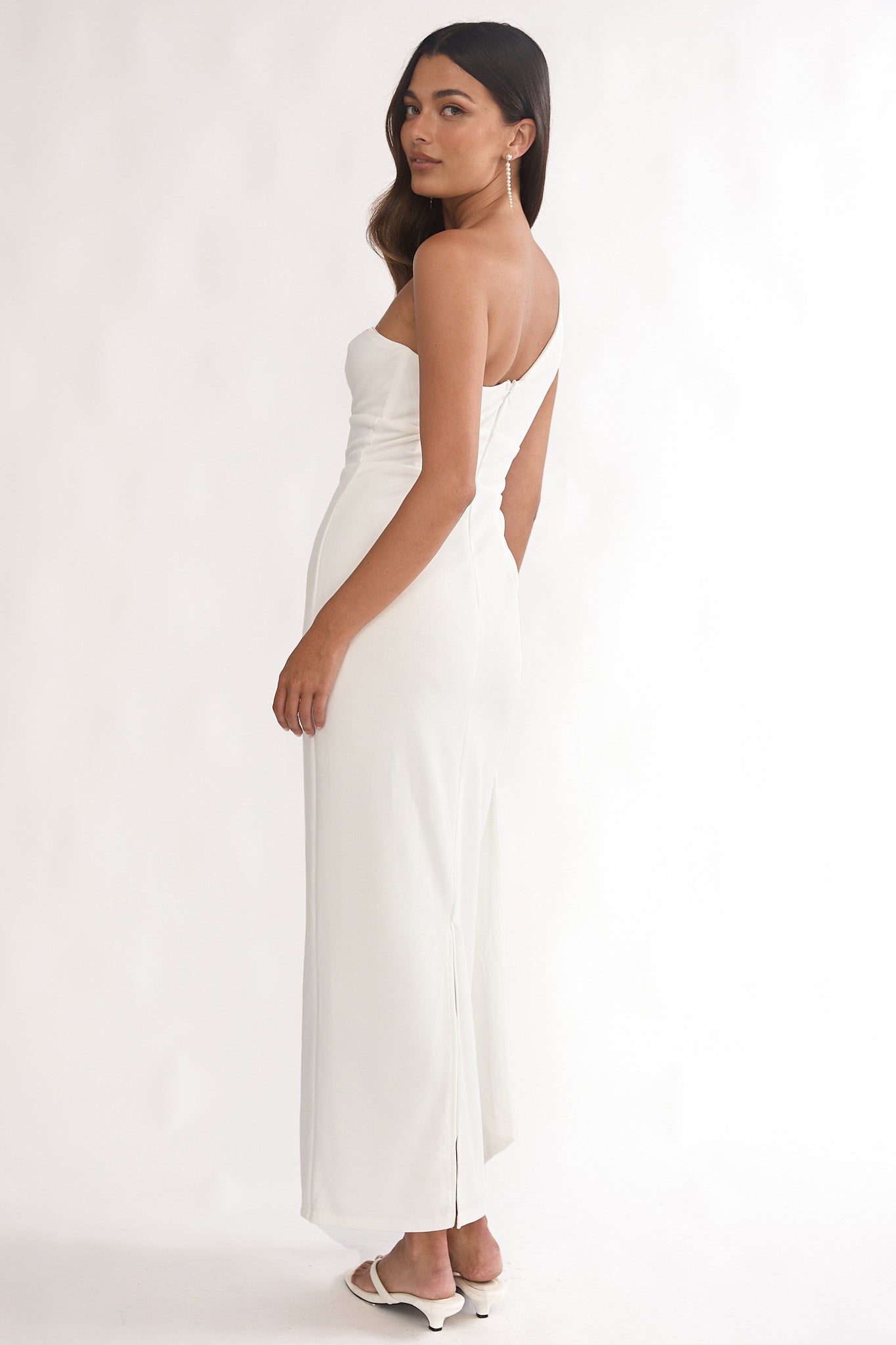 Verra One-Shoulder Sash Maxi Dress White Secondary image