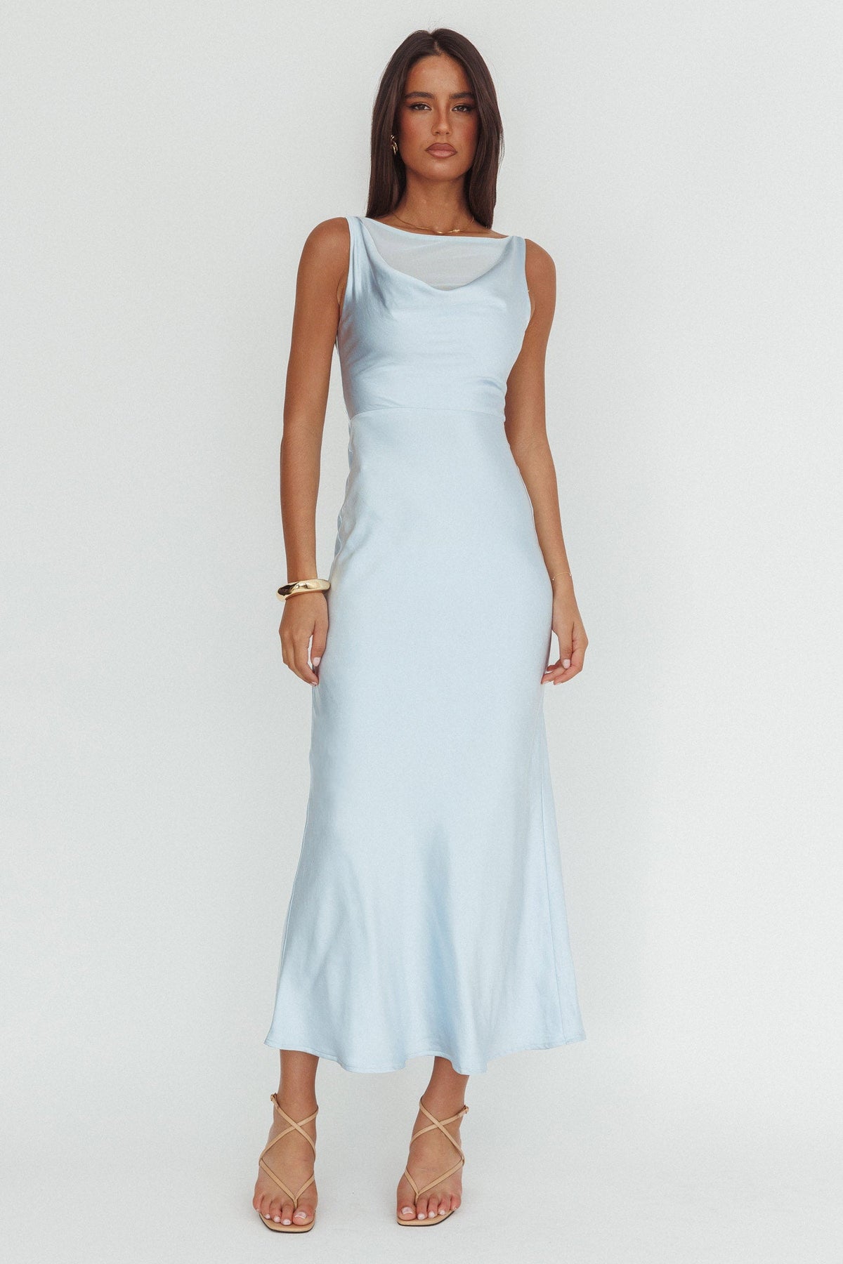 Venus Rising Sleeveless Cowl Neck Maxi Dress Blue Main image