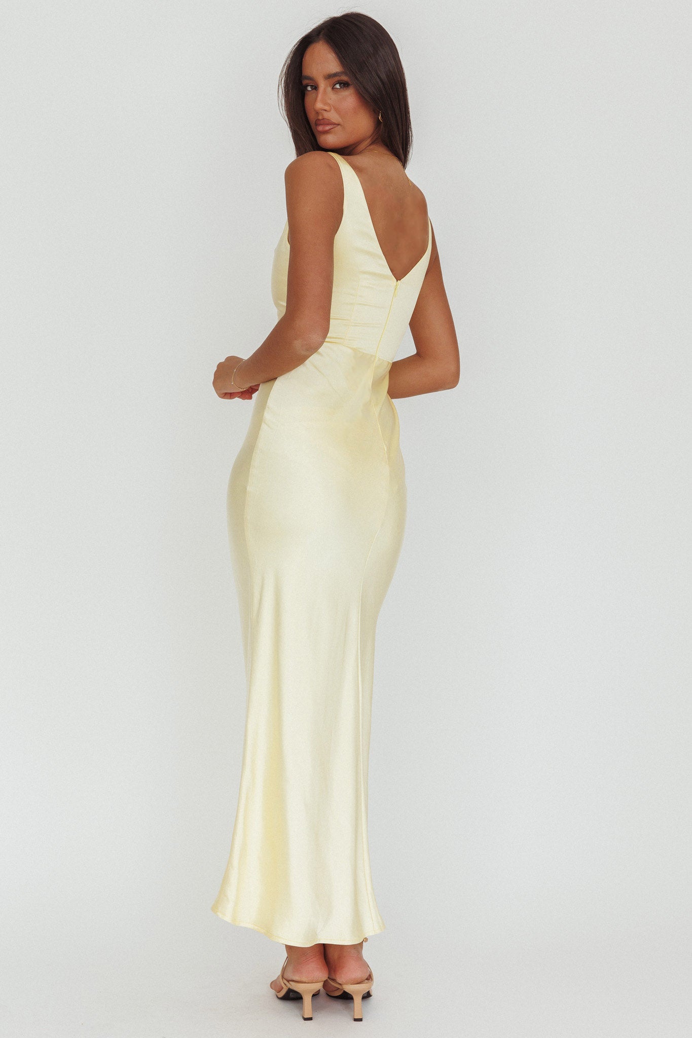 Venus Rising Sleeveless Cowl Neck Maxi Dress Butter Secondary image