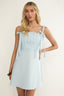 Dylana Pintuck Pleat Bodice Mini Dress Blue