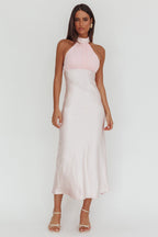 Kaivira Halterneck Maxi Dress Pink