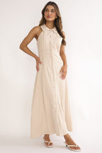 Teagun Collared Button Maxi Dress Stone