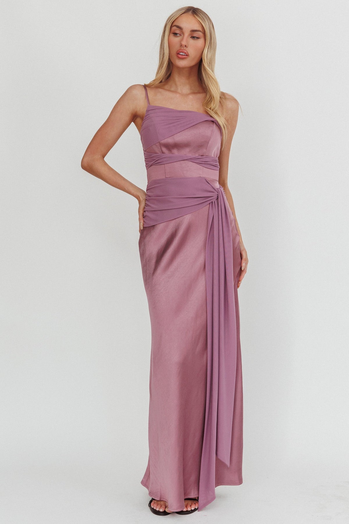 Wysandra Knot Detail Maxi Dress Grape Main image