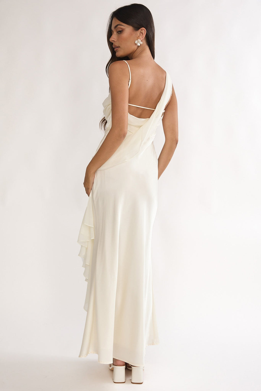 Doloros Drape Accent Maxi Dress Oyster
