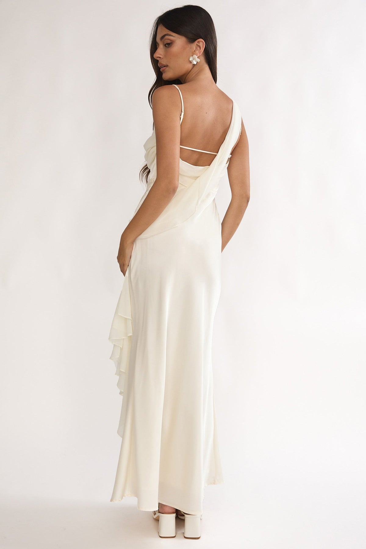 Doloros Drape Accent Maxi Dress Oyster