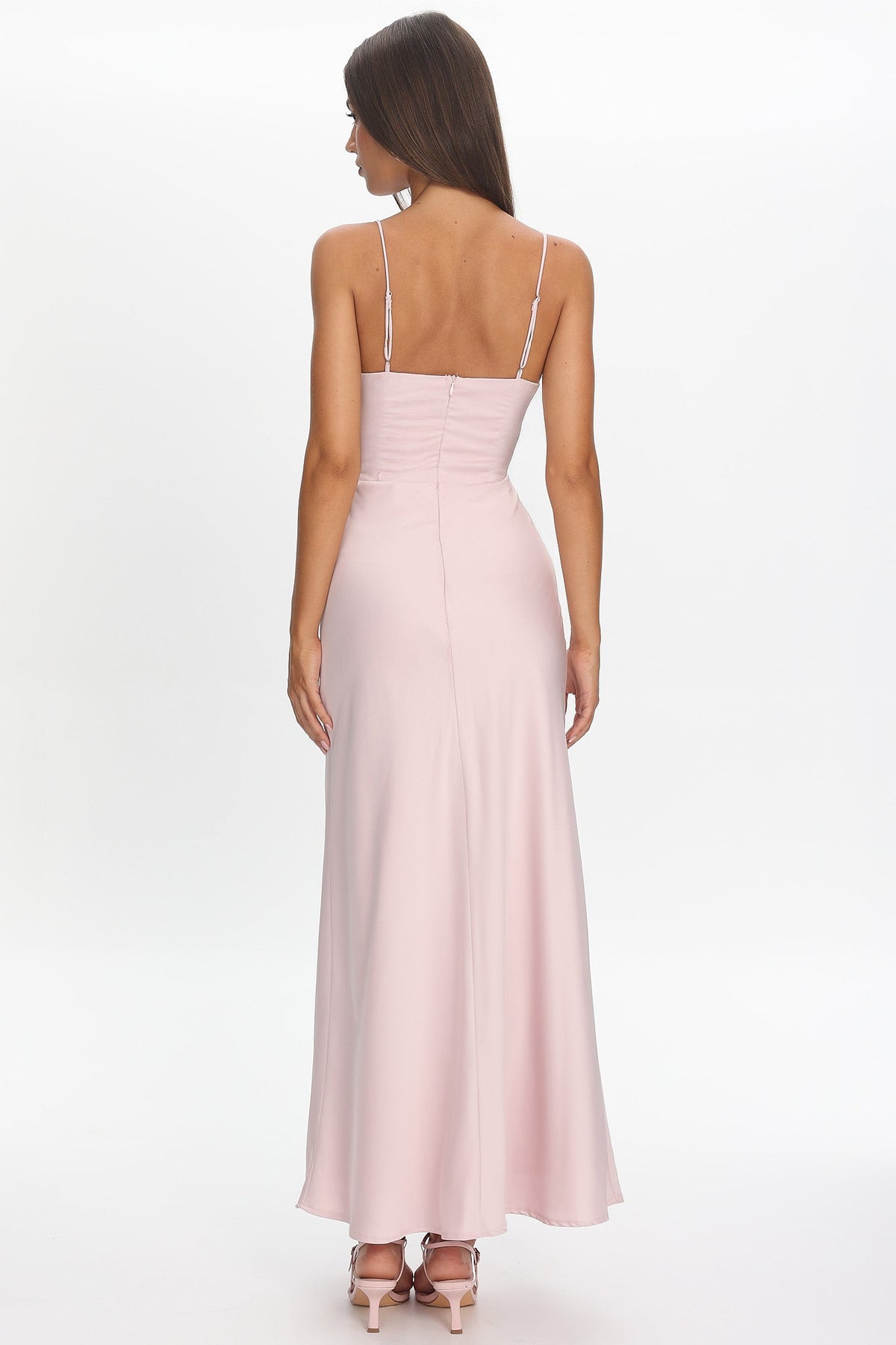 Ambrette Bow Waist Maxi Dress Pink