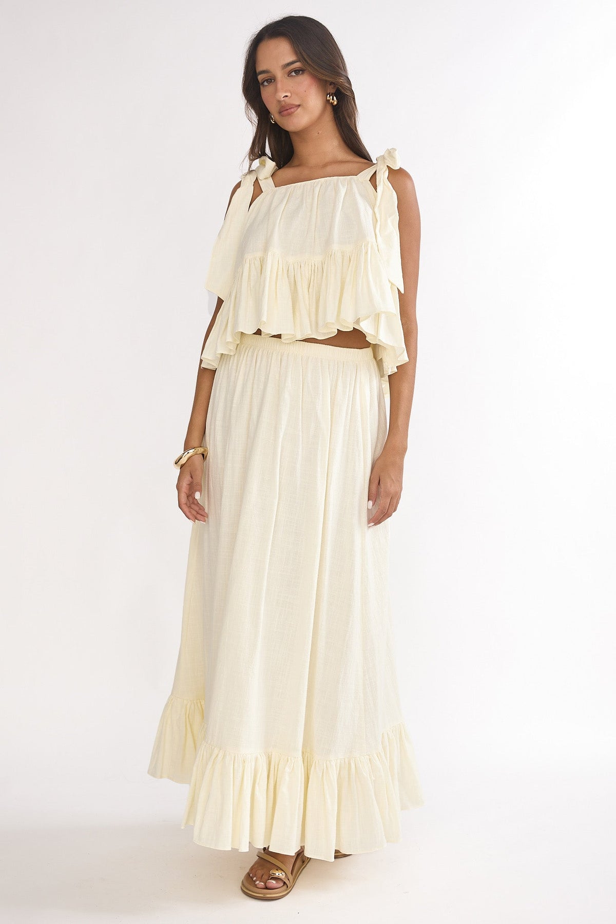 Alera Frill Hem Maxi Skirt Vanilla Main image