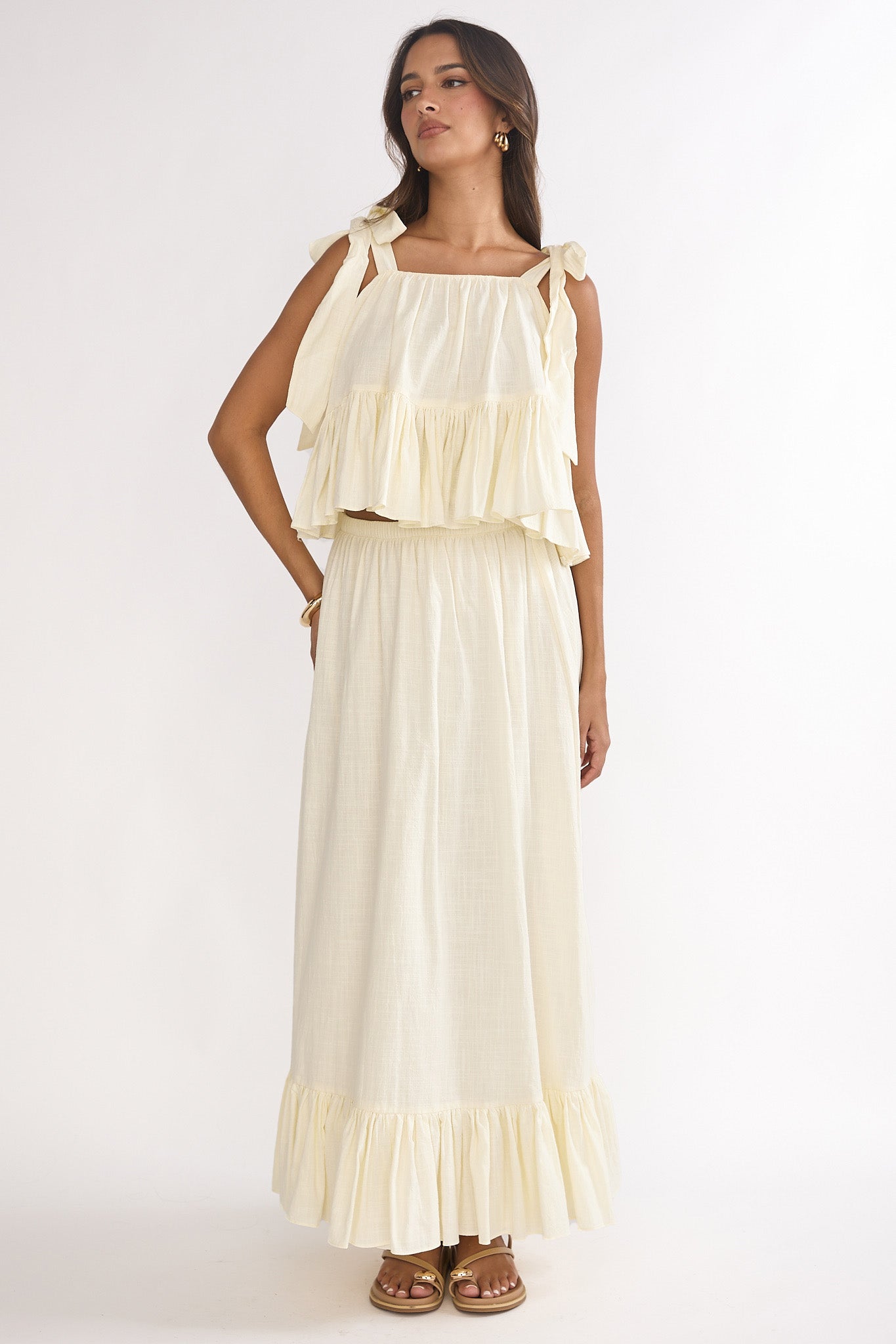 Alera Frill Hem Maxi Skirt Vanilla Secondary image