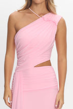 Out Loud Cut-Out Drape Maxi Dress Cheek
