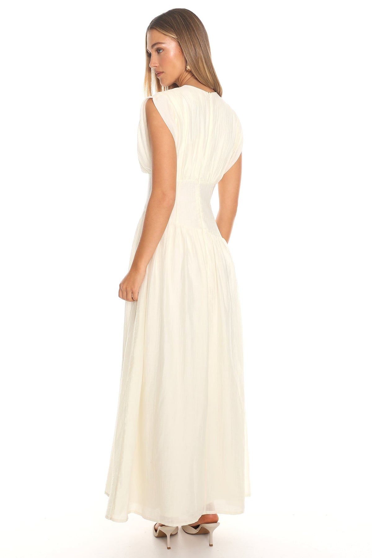 Danicka Asymmetric Waist Maxi Dress Cream