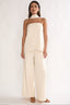 Florene Strapless Split Scarf Pants Vanilla