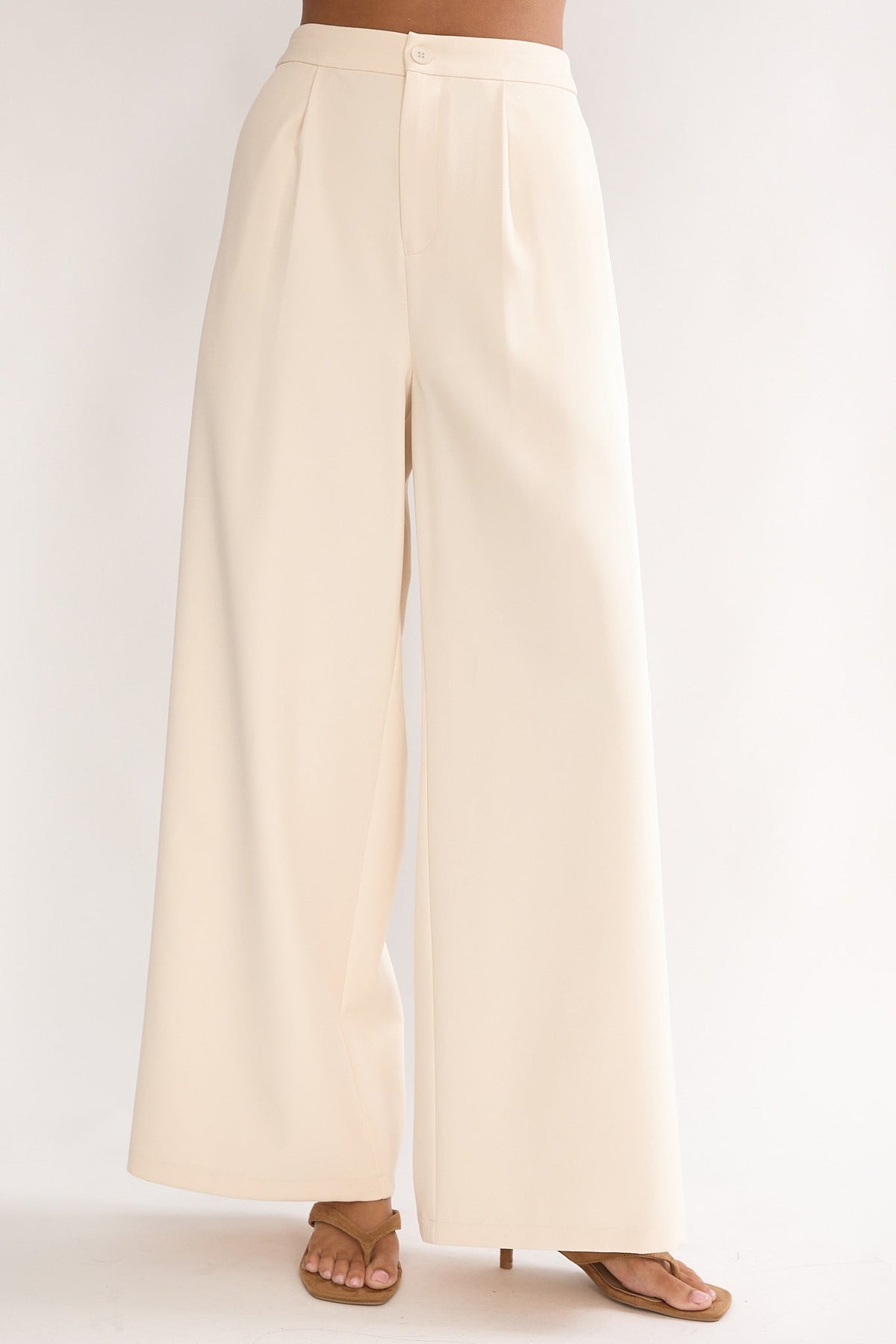 Florene Strapless Split Scarf Pants Vanilla
