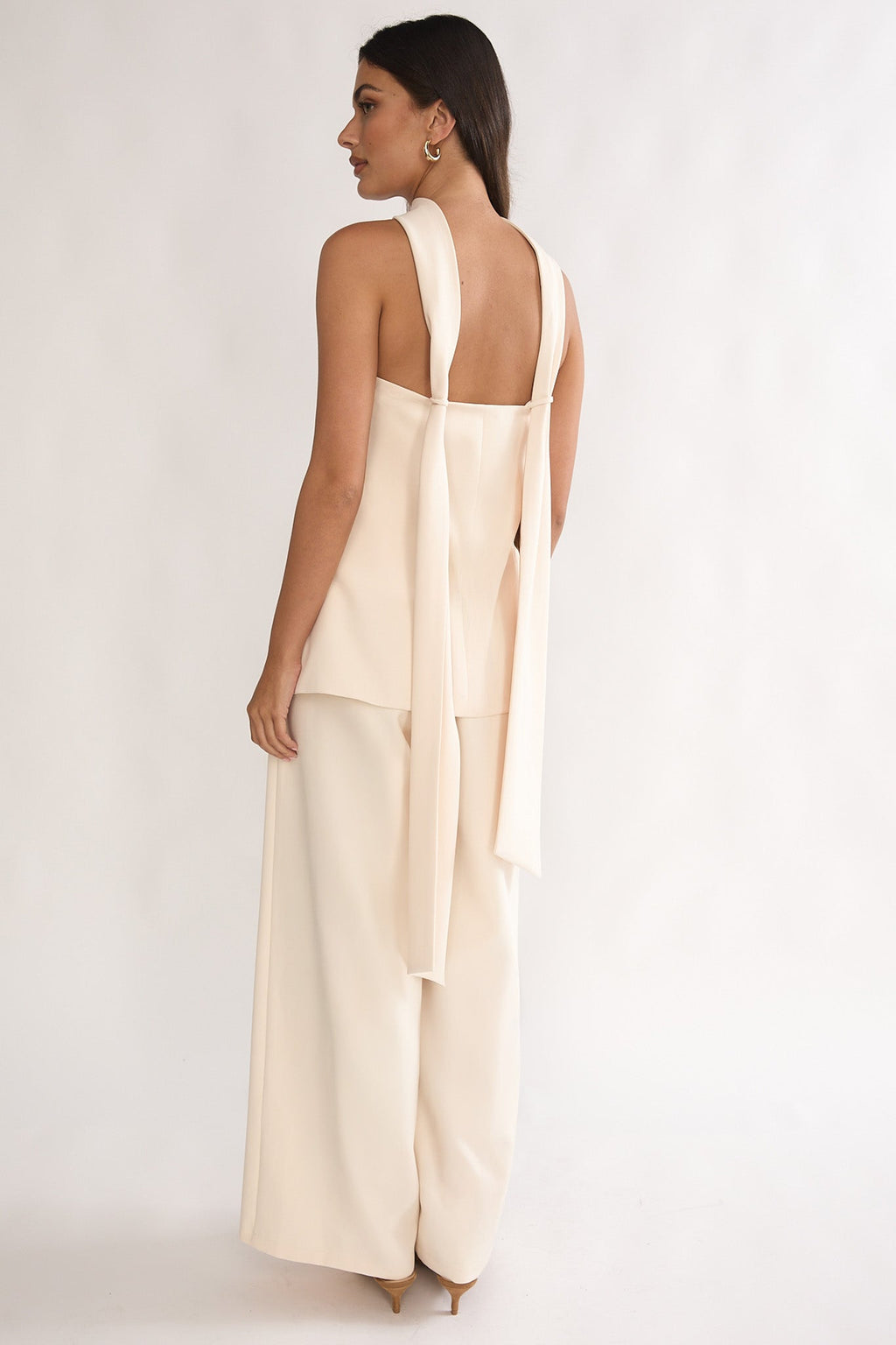 Florene Strapless Split Scarf Top Vanilla